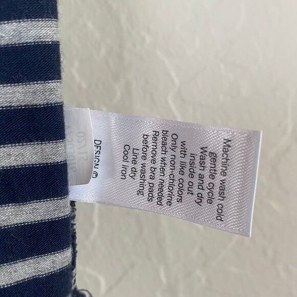 ATHLETA EMBER NAVY BLUE GRAY STRIPE RACERBACK SUPPORT TANK DRESS Womens Sz Small - Picture 4 of 12